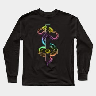 inverted cross. satanic two-headed serpent Long Sleeve T-Shirt